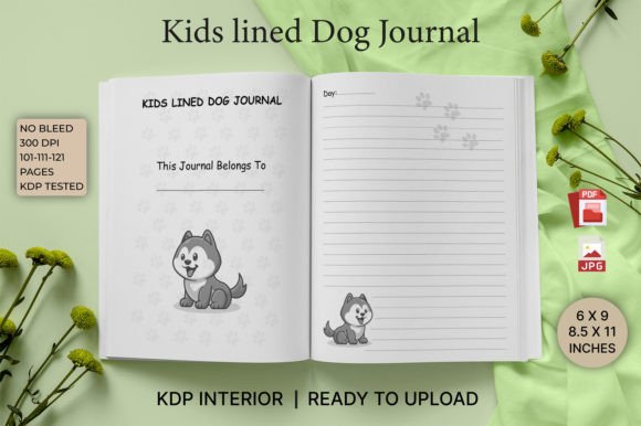Explore the Kids Lined Dog Journal for KDP