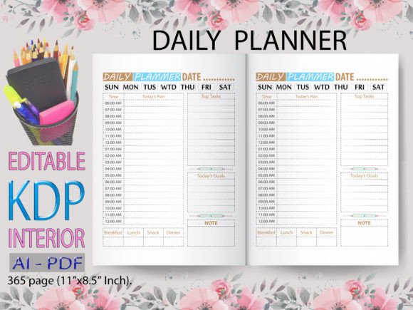 Maximize Your Productivity with the Daily Planner β 365 Pages KDP Interiors